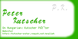 peter kutscher business card